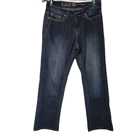 ETHYL Jeans Rhinestones Stretch 8 Straight Western - Picture 3 of 4